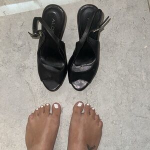 worn black ALDO wedges 36 EUR 5 USA